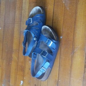 Betula by Birkenstock blue strap sandals size 40